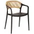 Czarne krzesło ogrodowe z plecionym oparciem - Tuzo