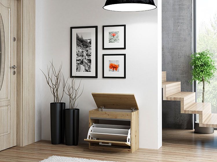 Szafka na buty z pufą dąb artisan Cella 2X