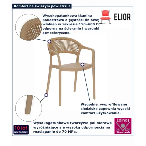 Beżowe krzesło ogrodowe Tuzo