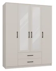 Kaszmirowa szafa z lustrem do sypialni - Besari 4X w sklepie Edinos.pl