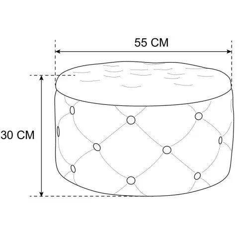 Wymiary techniczne  pufy pikowanej Lulu