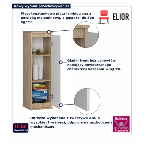 Wisząca szafka do salonu w kolorze dąb sonoma   biały Elva (1)