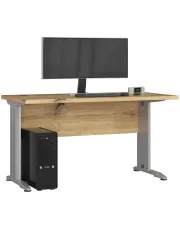 Nowoczesne biurko komputerowe dąb artisan - Rook w sklepie Edinos.pl