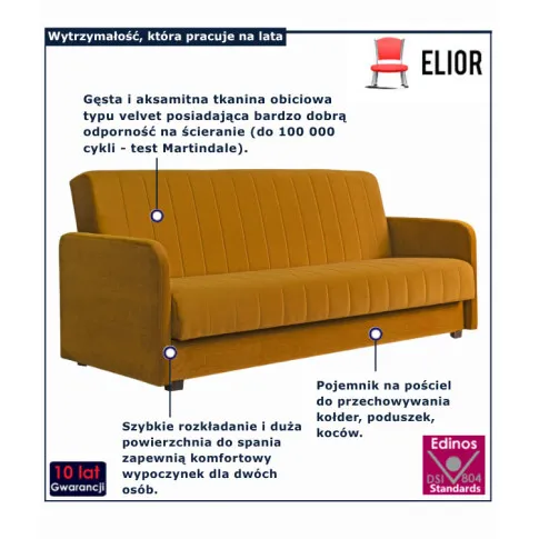 infografika musztardowej k kanapy do salonu Sfondi