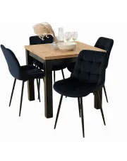 Rozkładany stół i czarnymi krzesłami - Wedox w sklepie Edinos.pl