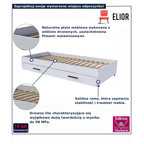 Klasyczna biała szuflada ze stelażem  i półką Mizz 5X