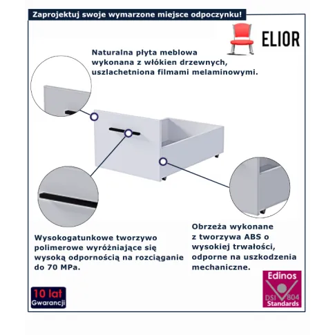 Klasyczna biała szuflada Mizz 7X