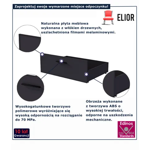 Szuflada klasyczna antracyt Mizz 6X