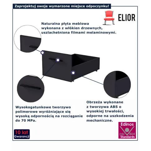 Mała klasyczna szuflada antracyt  Mizz 7X