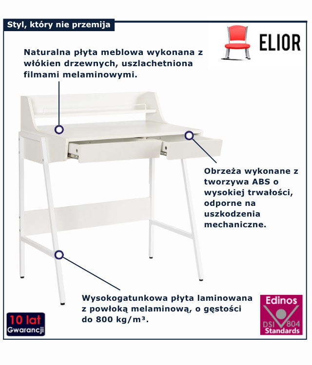 Małe biurko z nadstawką młodzieżowe Kikki