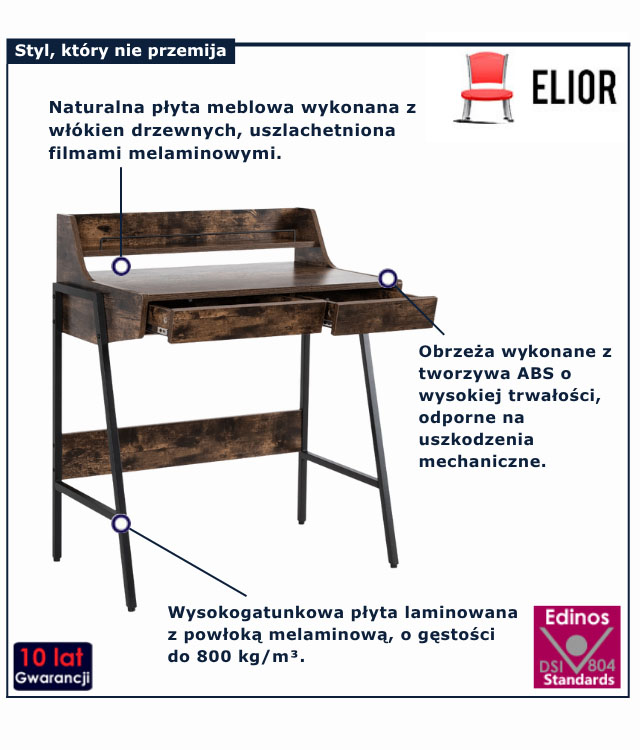 Małe biurko z nadstawką młodzieżowe Kikki