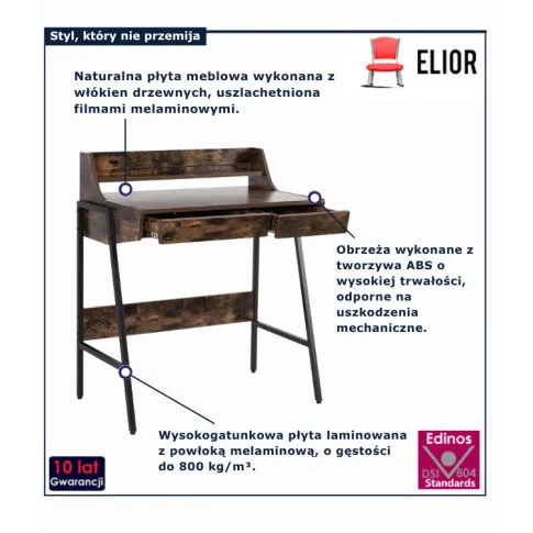 brazowe biurko do salonu Kikki