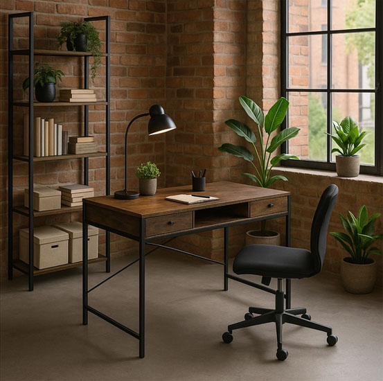 Biurko duże do biura z 2 szufladami Takira