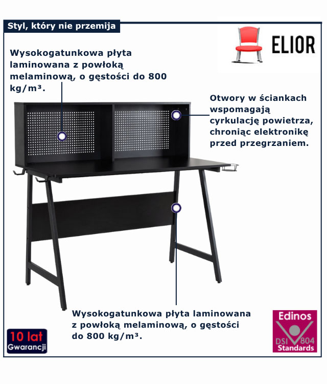Minimalistyczne proste biurko orzech Betris