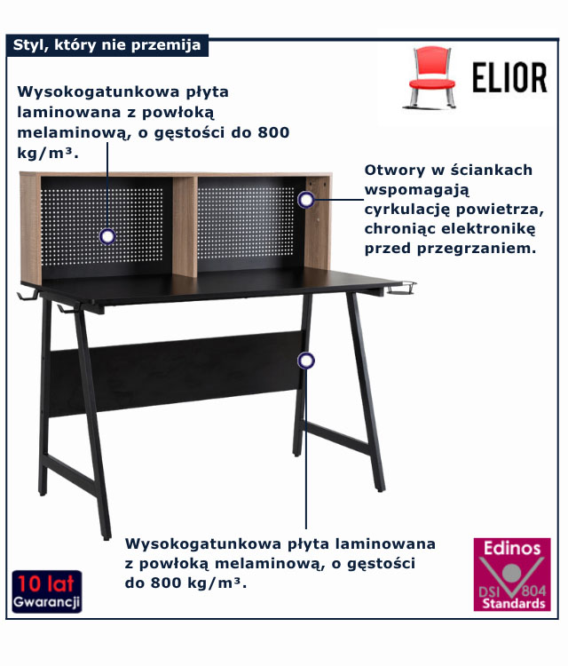 Minimalistyczne proste biurko orzech Betris