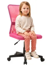 Różowy fotel obrotowy młodzieżowy - Rana 10X w sklepie Edinos.pl