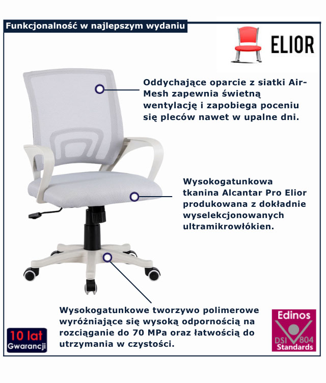 Minimalistyczne prosty fotel szary