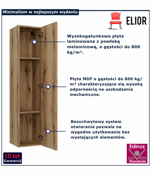 Biała komoda z 4 szufladami i 2 drzwiczkami 