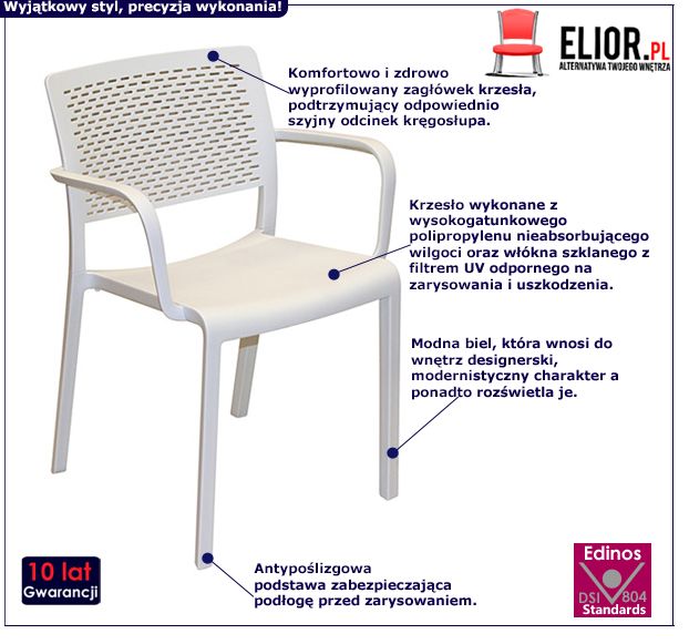 Modne krzesło Medea - białe