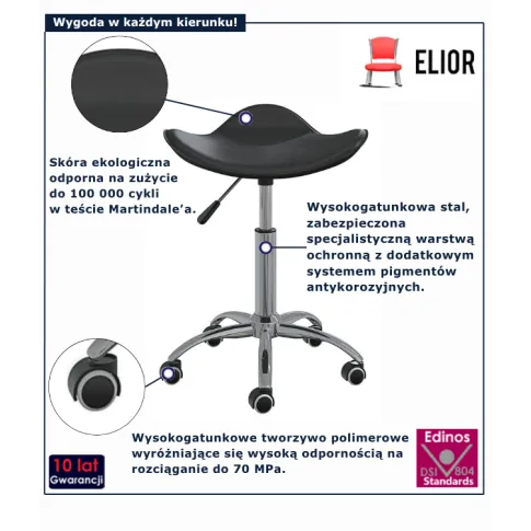 Taboret obrotowy w kolorze czarnym Movo