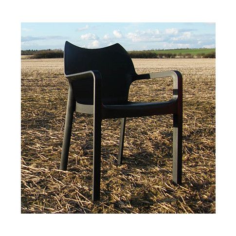 Zdjęcie designerskie krzesło Nolen czarne na taras - sklep Edinos.pl