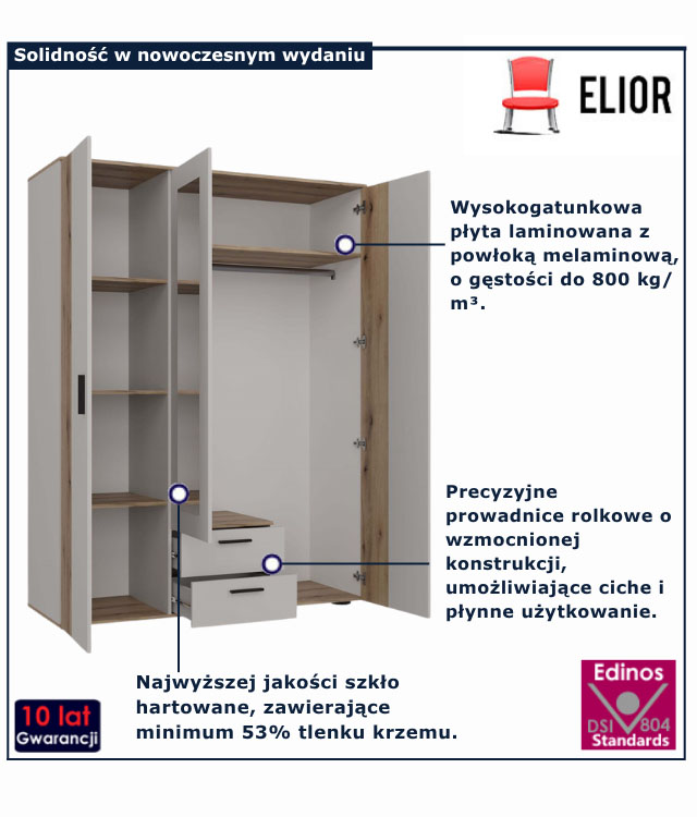 szafa na ubrania z lamelami 