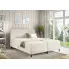 Sypialnia z wykorzystaniem łóżka z zagłówkiem Tionis śmietankowe