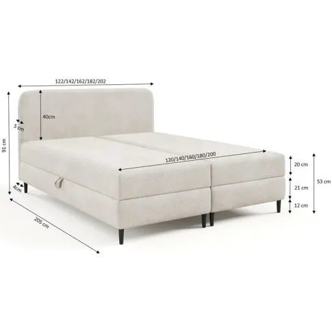 Wymiary pluszowego łóżka Tionis