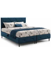 Granatowe kontynentalne łóżko pikowane Riessa - 5 rozmiarów w sklepie Edinos.pl
