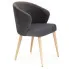Czarne welurowe krzesło na bukowych nogach - Gifix 4X