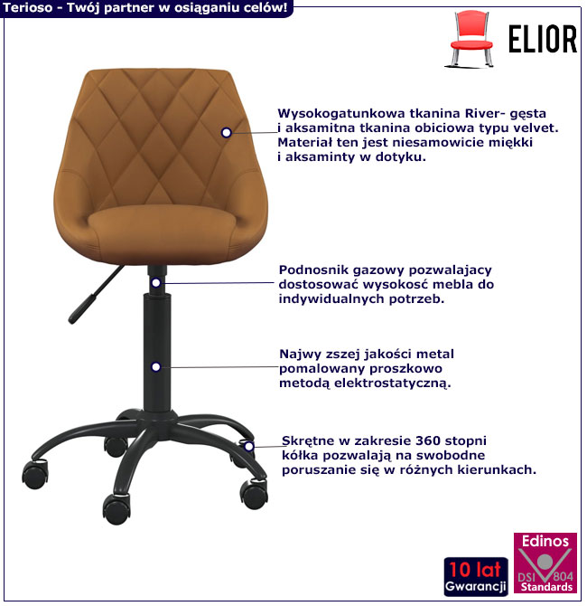 Jasnoszary tapicerowany fotel obrotowy Logido