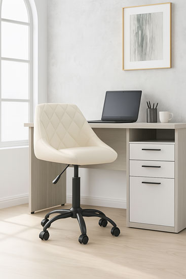 Jasnoszary minimalistyczny fotel obrotowy Logido