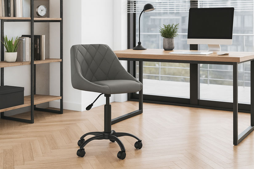 Jasnoszary minimalistyczny fotel obrotowy Logido