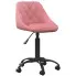 Różowy tapicerowany fotel obrotowy - Logido