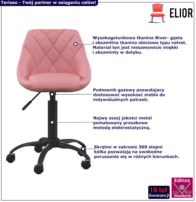 Jasnoszary tapicerowany fotel obrotowy Logido