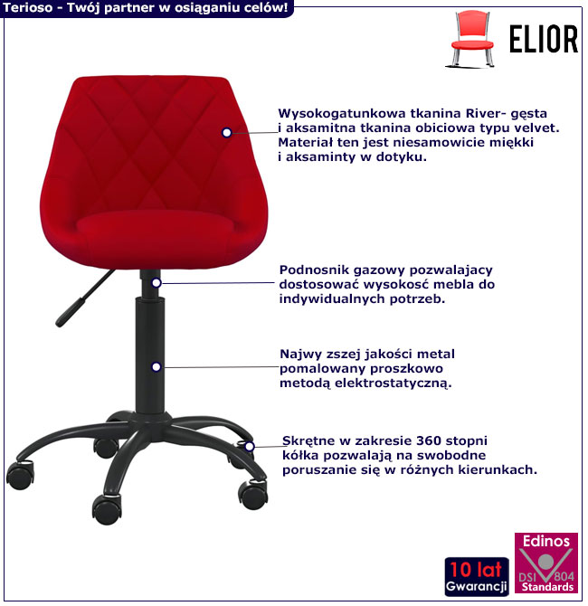 Tapicerowany fotel obrotowy Logido