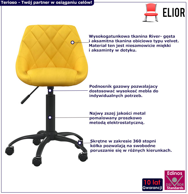 Tapicerowany fotel obrotowy Logido