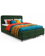 Zielone łóżko dwuosobowe z zagłówkiem Acianna - 5 rozmiarów w sklepie Edinos.pl