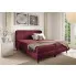Bordowe łóżko z zagłówkiem Acianna w sypialni nowoczesnej