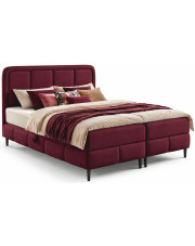 Bordowe łóżko małżeńskie z zagłówkiem 5 rozmiarów - Acianna w sklepie Edinos.pl