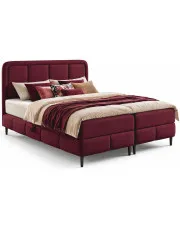 Bordowe łóżko małżeńskie z zagłówkiem 5 rozmiarów - Acianna w sklepie Edinos.pl