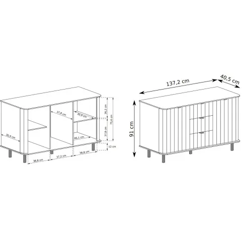 Wymiary komody Egesio 3X