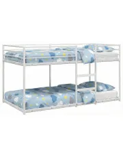 Białe młodzieżowe łóżko piętrowe 90x200 cm - Mood 4X w sklepie Edinos.pl