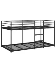 Czarne łóżko piętrowe metalowe 80x200 cm - Mood 3X w sklepie Edinos.pl