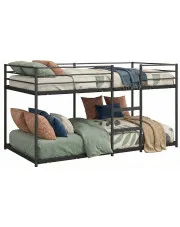 Łóżko czarne piętrowe metalowe 100x200 cm - Mood 5X w sklepie Edinos.pl