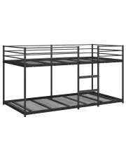 Łóżko czarne piętrowe metalowe 100x200 cm - Mood 5X w sklepie Edinos.pl