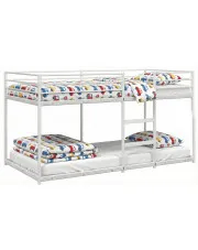 Białe łóżko piętrowe metalowe 100x200 cm - Mood 5X w sklepie Edinos.pl