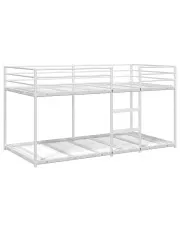 Białe łóżko piętrowe metalowe 100x200 cm - Mood 5X w sklepie Edinos.pl