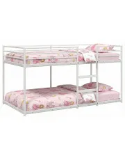 Białe minimalistyczne łóżko piętrowe 80x200 cm - Mood 3X w sklepie Edinos.pl