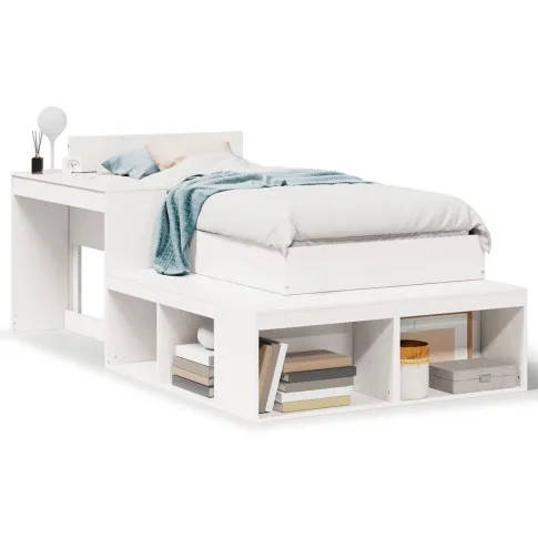 Łóżko białe drewniane  z biurkiem Holz